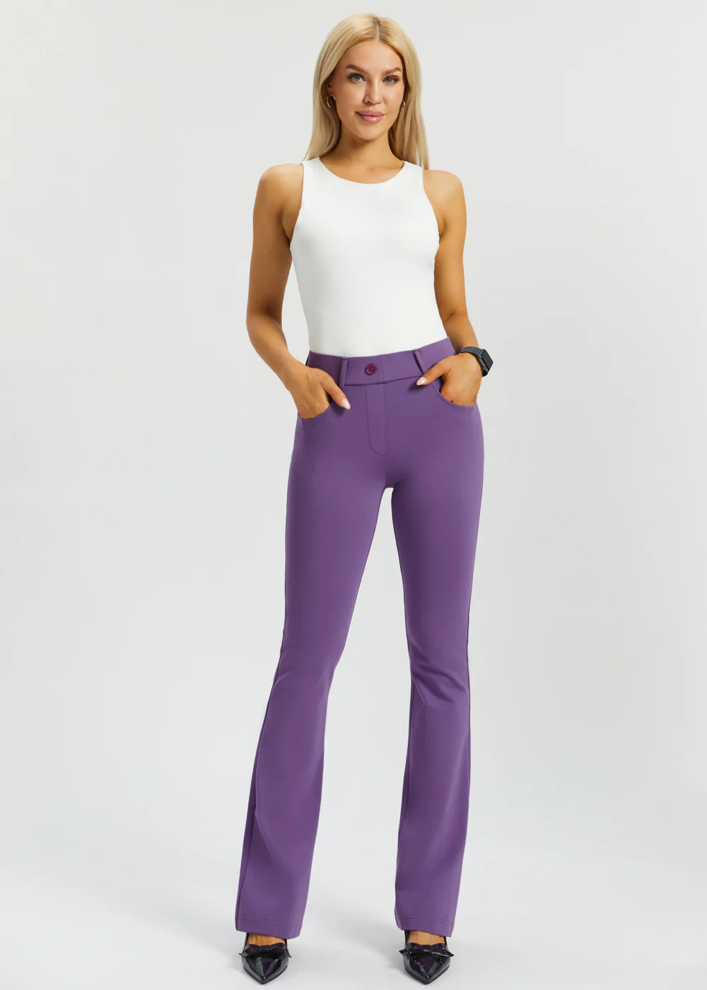 7-Pocket DPYP™ Dress Pant Yoga Pant | Bootcut (Grape) - Image 6