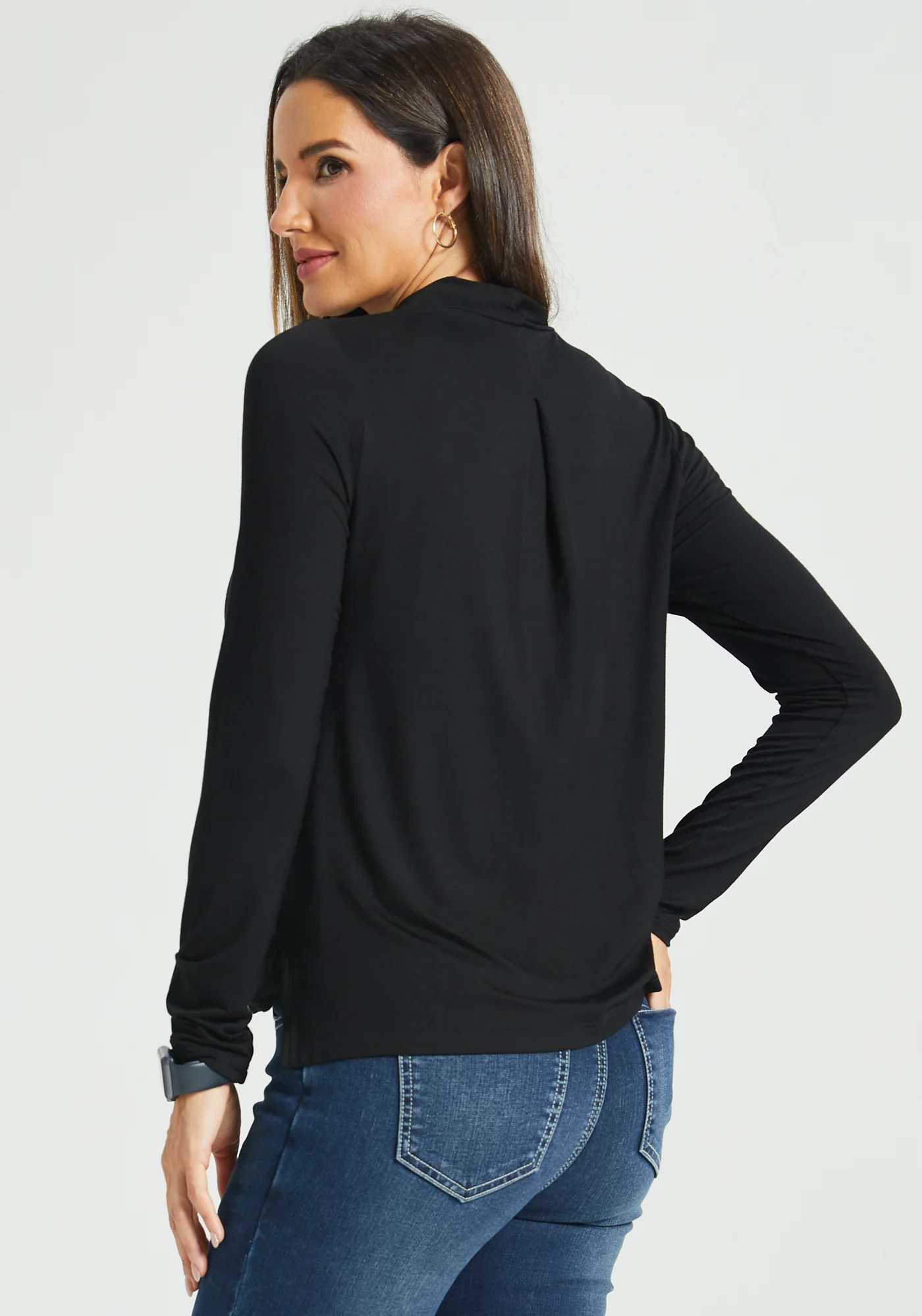 Surplice Long Sleeve Tunic (Black) - Final Sale - Image 4