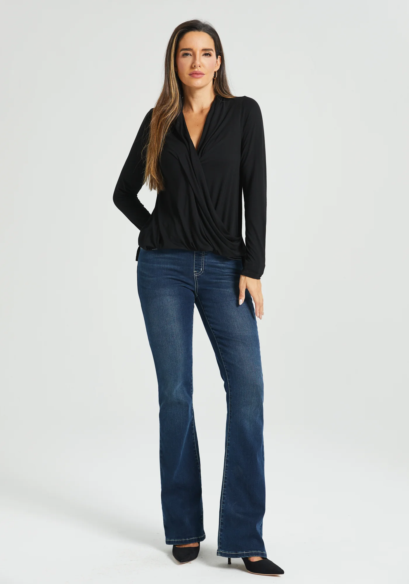 Surplice Long Sleeve Tunic (Black) - Final Sale - Image 6