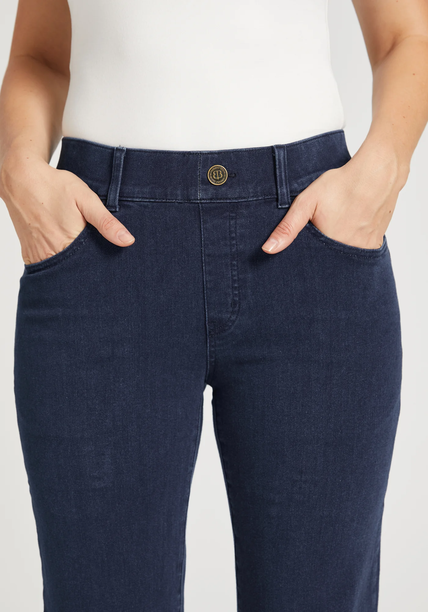 Straight-Leg | 4-Pocket Betabrand Yoga Denim (Dark Indigo) - Final Sale - Image 3